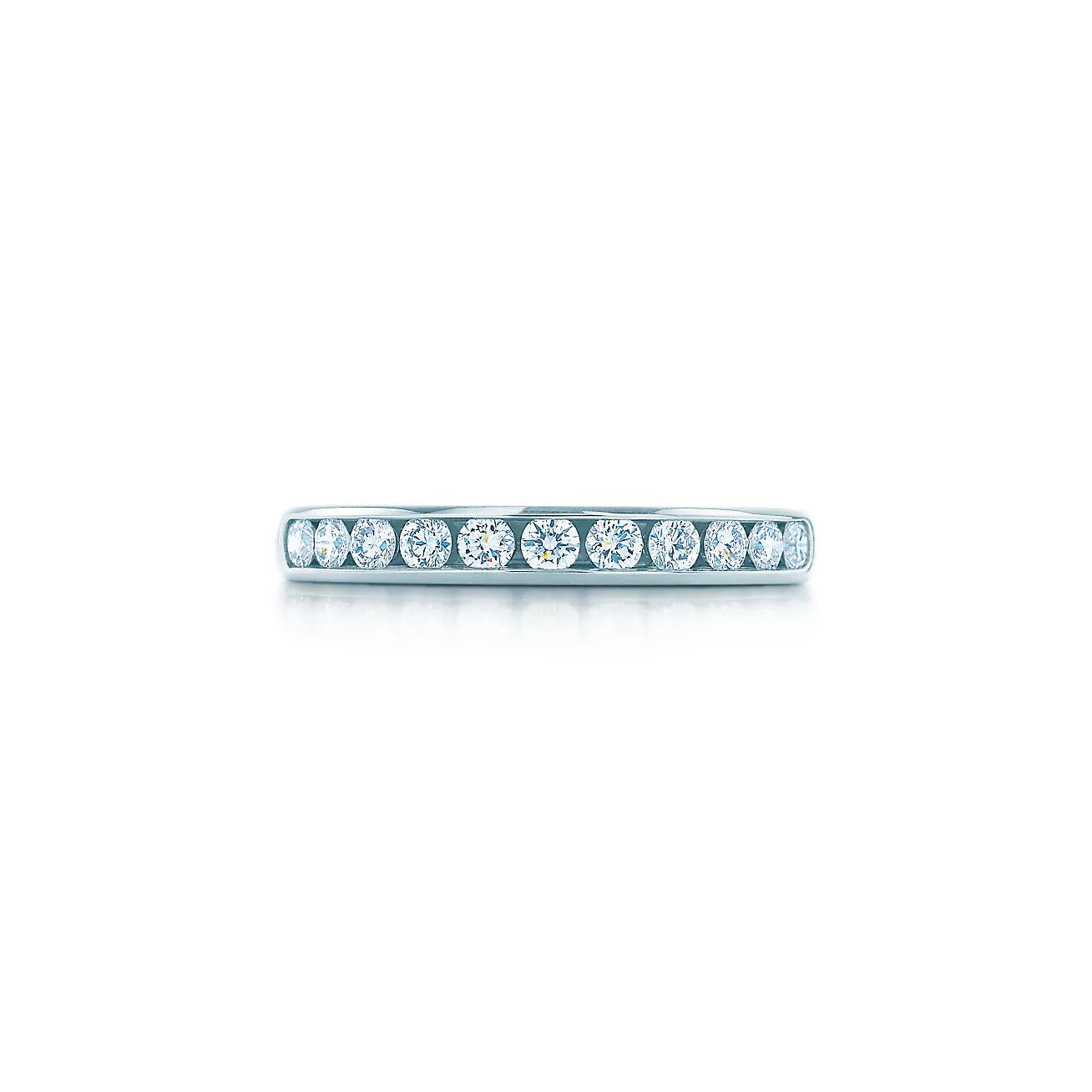 Half Circle of Diamonds in Channel Setting, in Platinum, 3mm wide