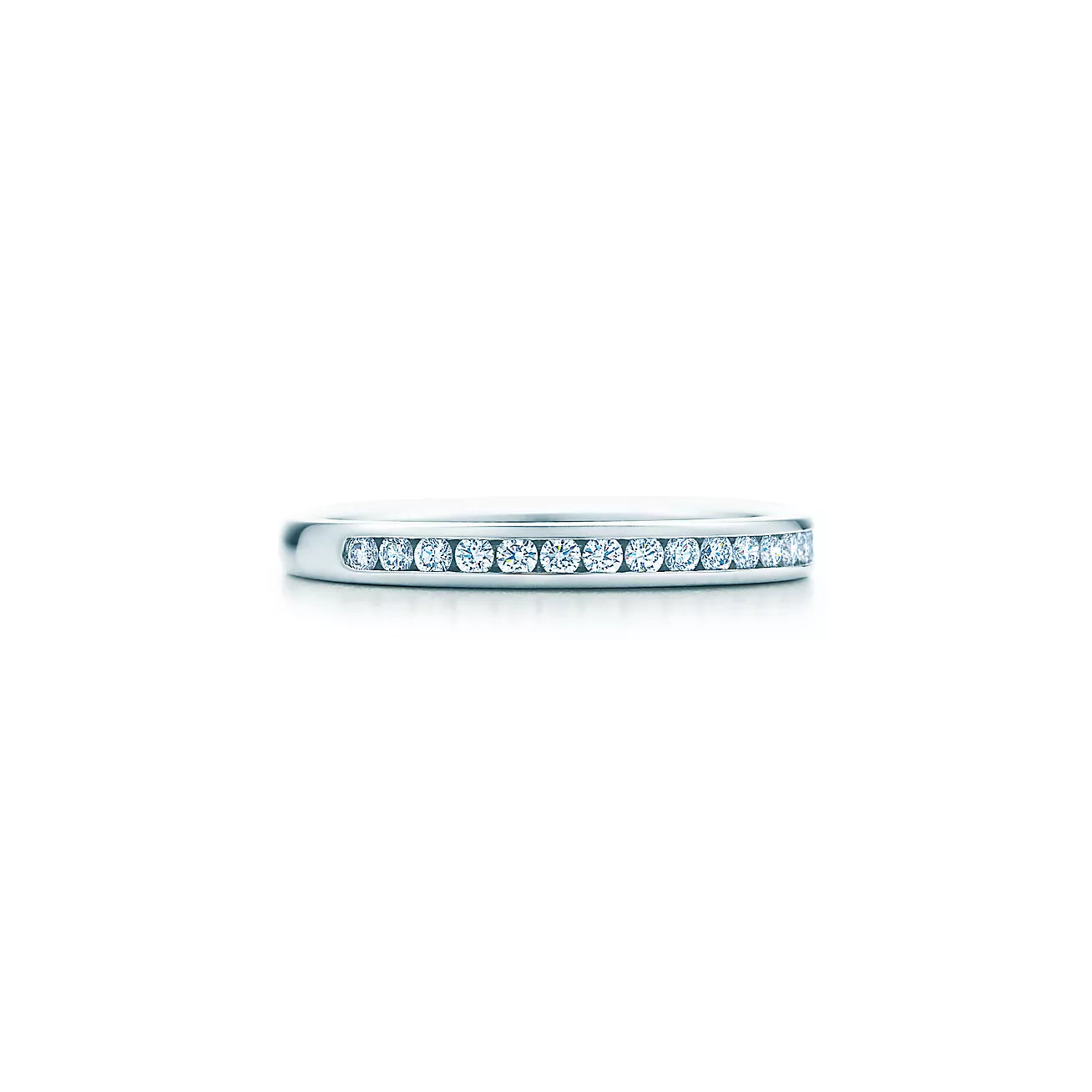 Half Circle of Diamonds in Channel Setting, in Platinum, 2mm wide