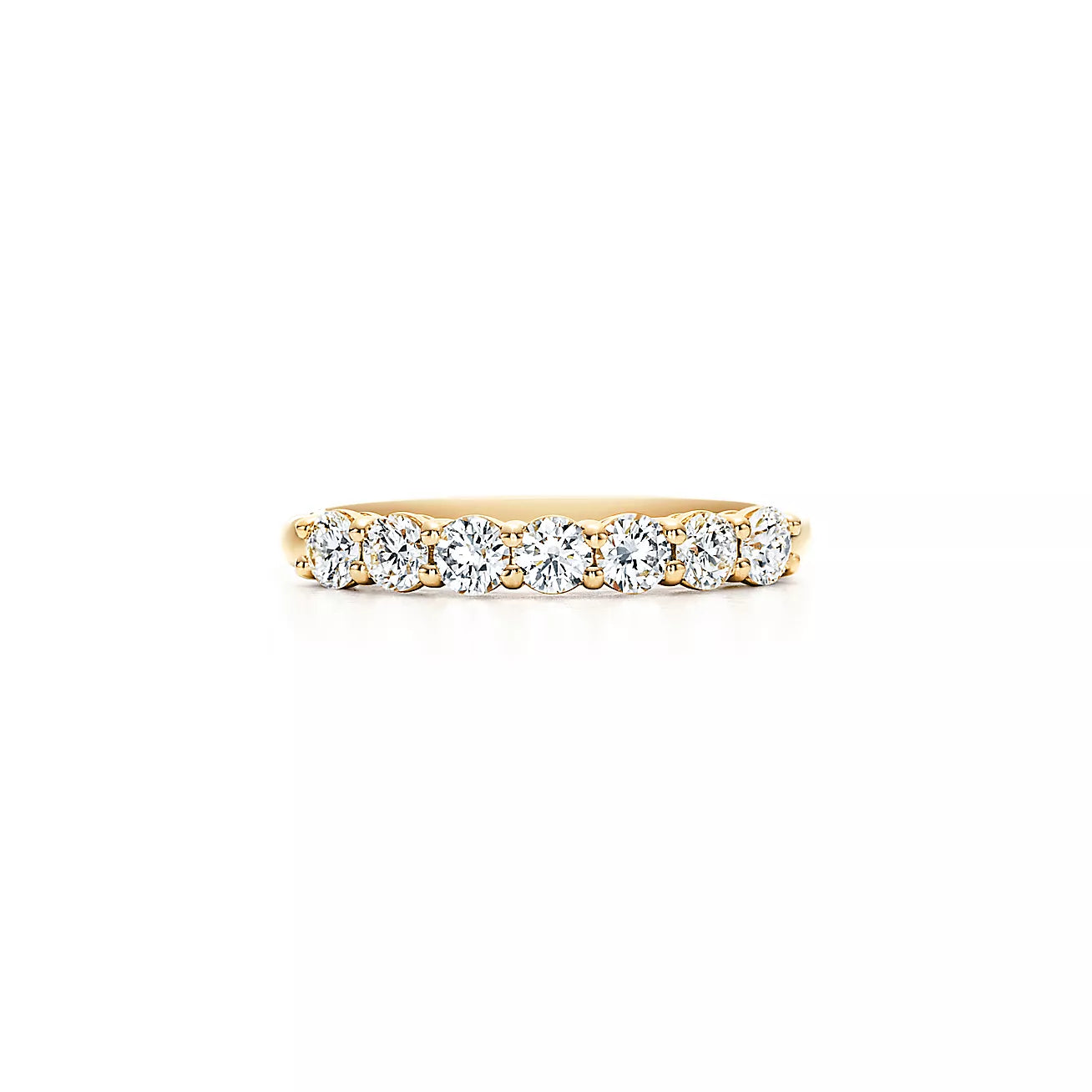 Half Circle of Diamonds Wedding Band, in Yellow Gold