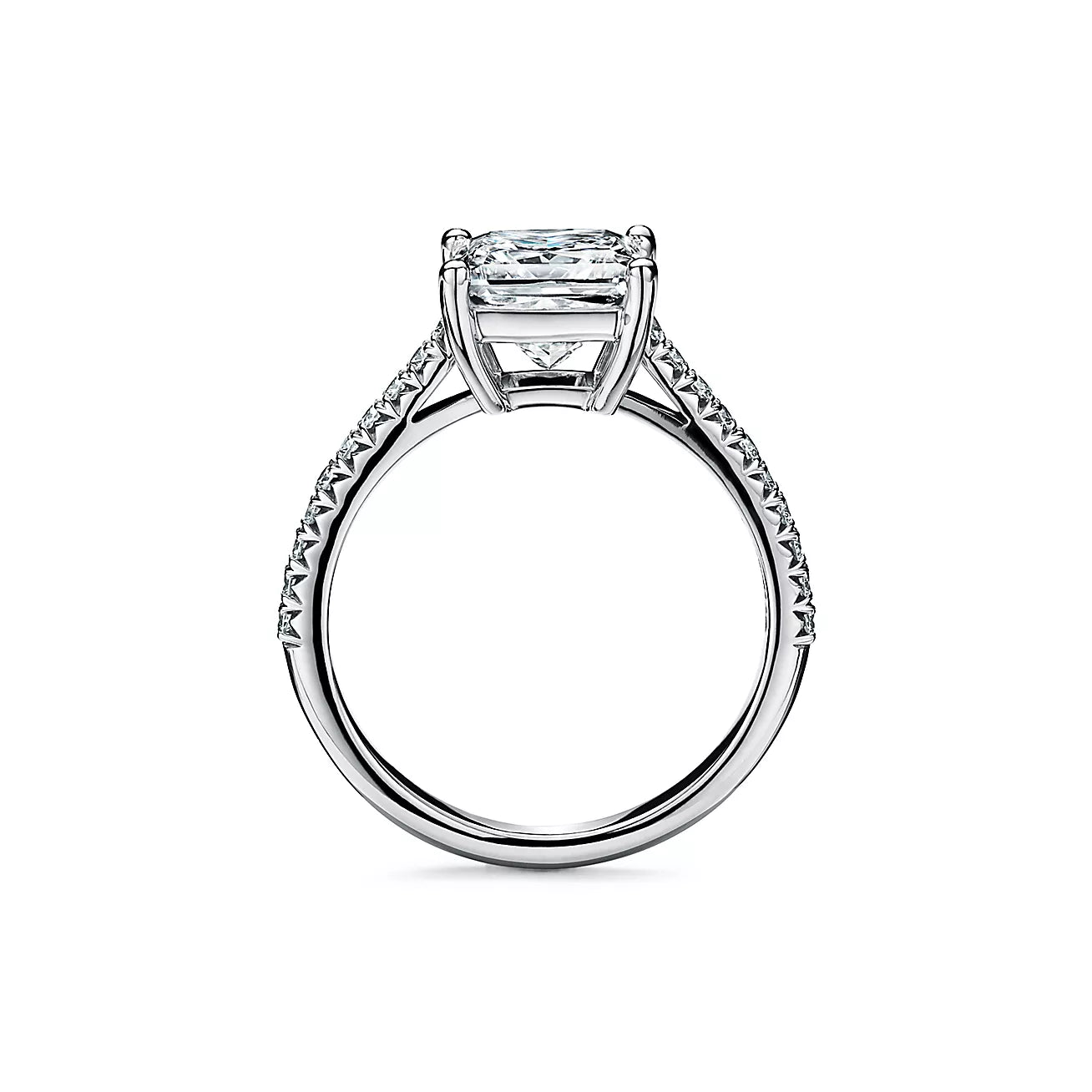 Princess-cut Engagement Ring with Diamond Band