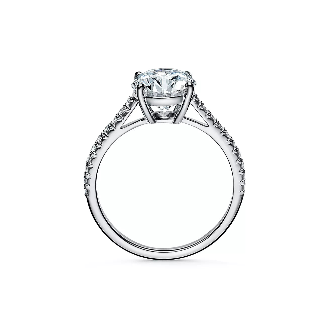 Round-cut Engagement Ring with Diamond Band