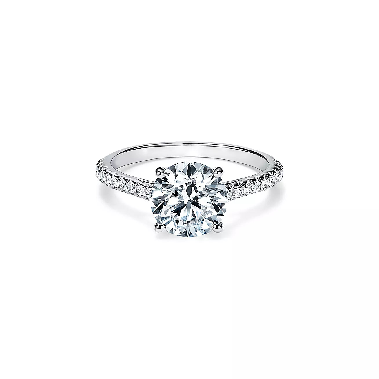 Round-cut Engagement Ring with Diamond Band